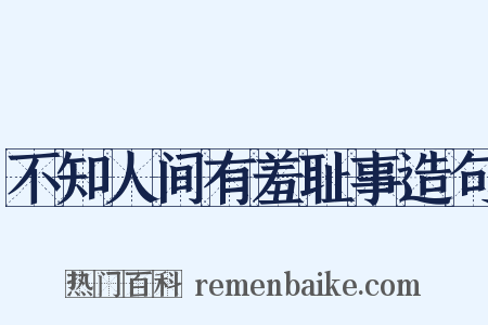 不知人间有羞耻事造句是什么意思的图片